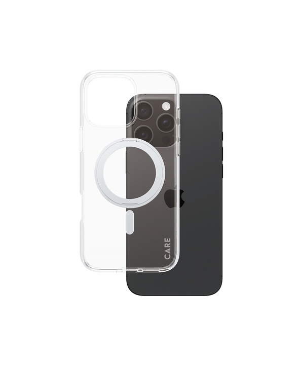 PanzerGlass CARE by  Feature Case Transparent w. Silver Kickstand & MagSafe iPhone 16 Pro Max coque de protection pour téléphone
