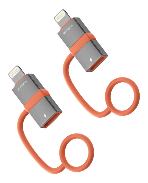 4smarts 541522 câble vidéo et adaptateur Lightning USB Type-C Gris, Orange