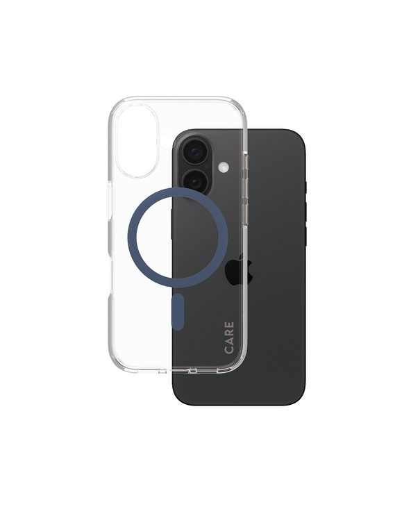 PanzerGlass CARE by  Flagship Case Transparent Urban Combat w. Blue MagSafe iPhone 16 coque de protection pour téléphones portab