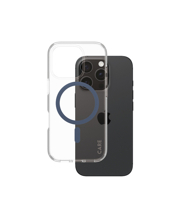 PanzerGlass CARE by  Flagship Case Transparent Urban Combat w. Blue MagSafe iPhone 16 Pro coque de protection pour téléphones po