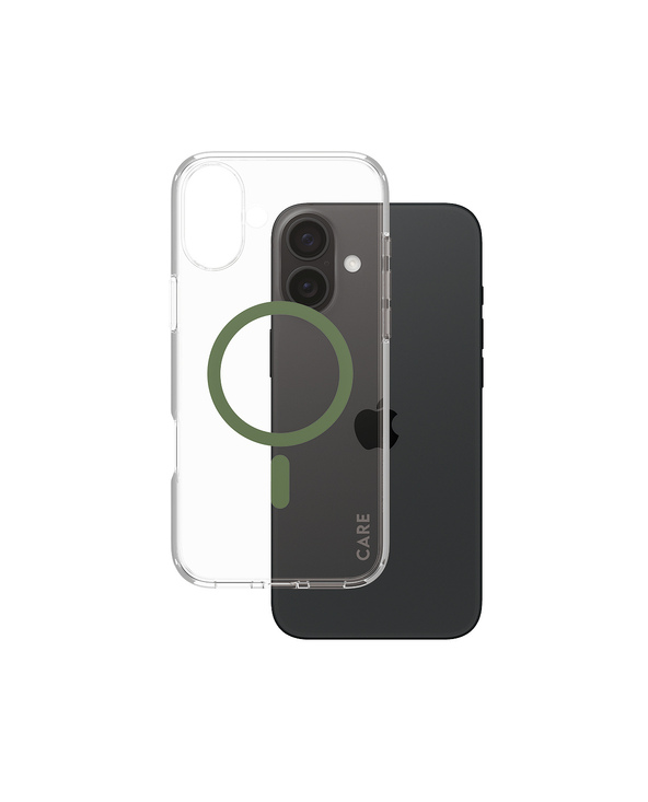PanzerGlass CARE by  Flagship Case Transparent Urban Combat w. Green MagSafe iPhone 16 Plus coque de protection pour téléphones 