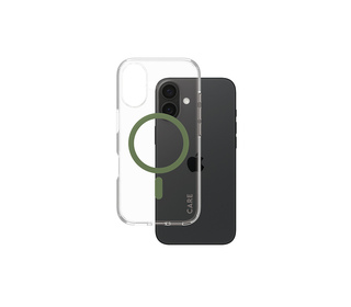 PanzerGlass CARE by  Flagship Case Transparent Urban Combat w. Green MagSafe iPhone 16 coque de protection pour téléphones porta