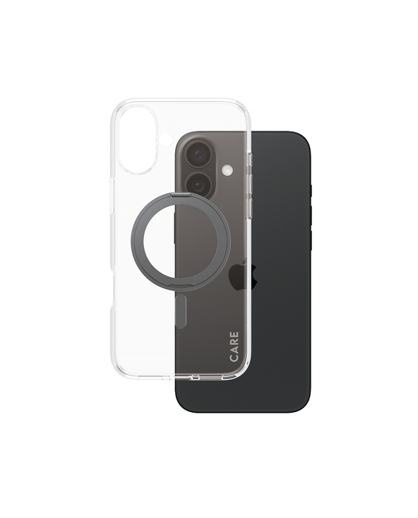 PanzerGlass CARE by  Feature Case Transparent w. Black Kickstand & MagSafe iPhone 16 Plus coque de protection pour téléphones po