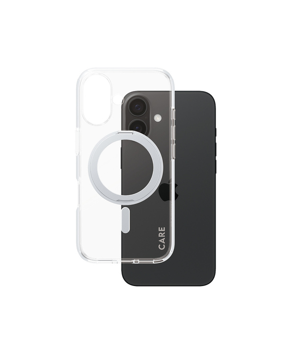 PanzerGlass CARE by  Feature Case Transparent w. Silver Kickstand & MagSafe iPhone 16 coque de protection pour téléphones portab