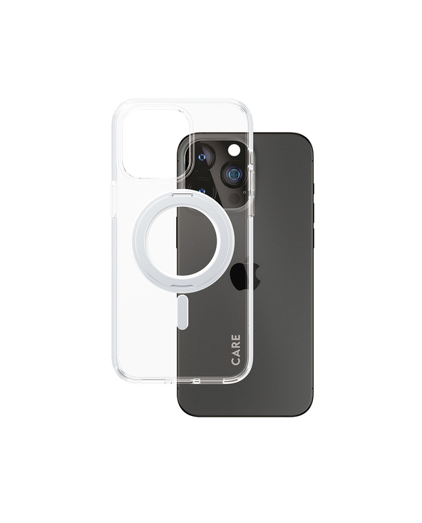 PanzerGlass CARE by  Feature Case Transparent w. Silver Kickstand & MagSafe iPhone 15 Pro Max coque de protection pour téléphone
