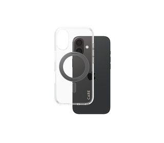 PanzerGlass CARE by  Feature Case Transparent w. Black Kickstand & MagSafe iPhone 16 coque de protection pour téléphones portabl
