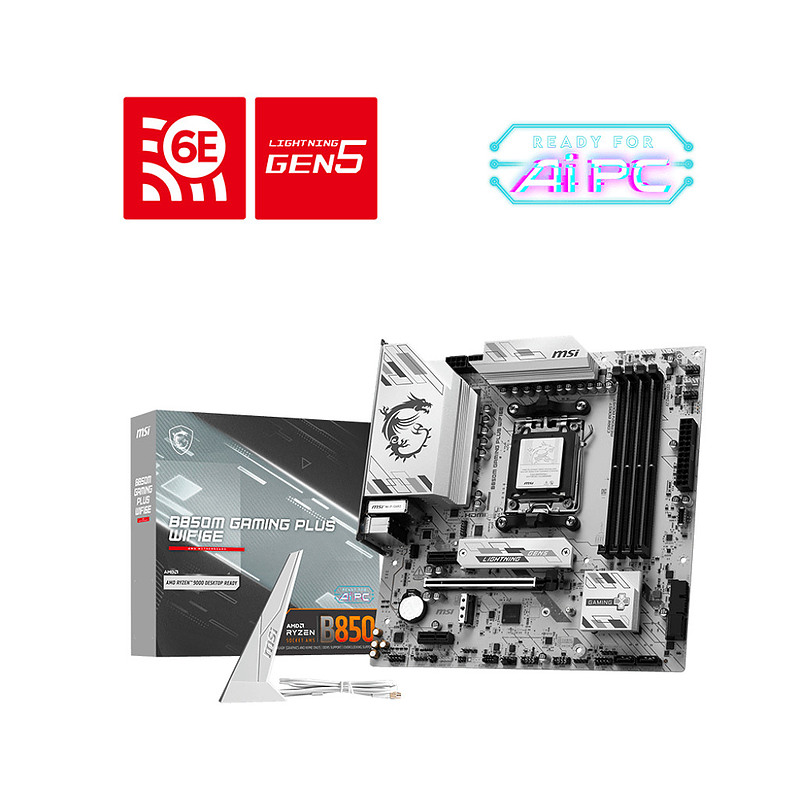 MSI B850M GAMING PLUS WIFI6E AMD B850 Emplacement AM5 micro ATX