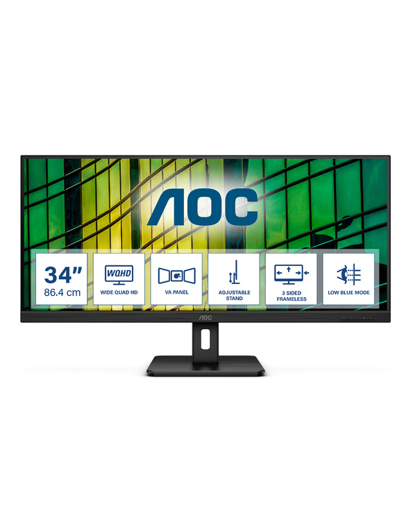 AOC U34E2M 34" Wide Quad HD 4 ms Noir