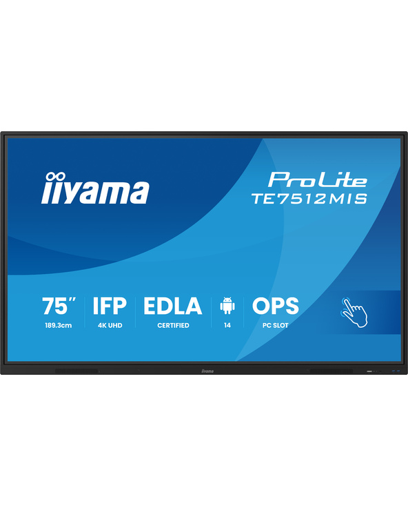 iiyama TE7512MIS-B4AG Écran d'affichage dynamique Écran plat de signalisation numérique 165,1 cm (65") LCD Wifi 400 cd/m² 4K Ult