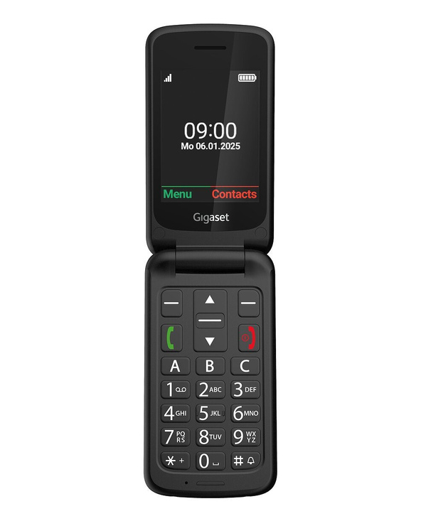 Gigaset GL595 7,11 cm (2.8") 114 g Noir Téléphone pour seniors