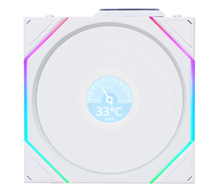 Lian Li Uni Fan TL120 LCD Reverse Blade Wireless Boitier PC Ventilateur 12 cm Blanc 1 pièce(s)