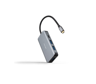 Nanocable 10.16.1005 hub & concentrateur USB 3.2 Gen 1 (3.1 Gen 1) Type-C 5000 Mbit/s Gris