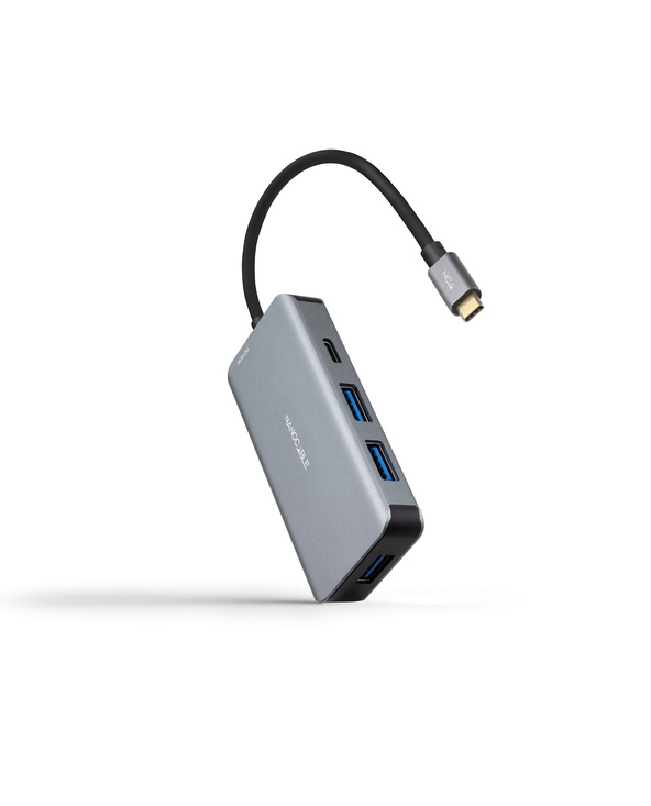Nanocable 10.16.1005 hub & concentrateur USB 3.2 Gen 1 (3.1 Gen 1) Type-C 5000 Mbit/s Gris