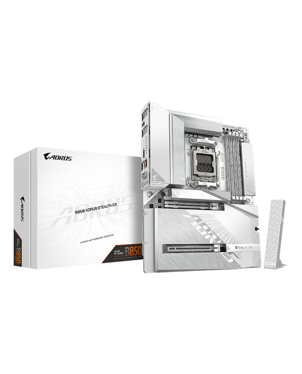 GIGABYTE B850 AORUS STEALTH ICE Carte Mère – Processeurs AMD Ryzen série 9000, VRM numérique 14+2+2 phases, jusqu’à 8200 MHz DDR