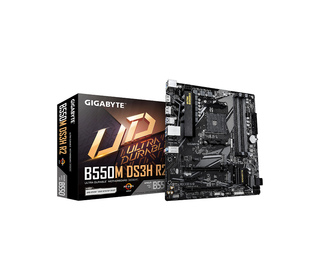 GIGABYTE B550M DS3H R2 Carte mère - Processeurs AMD Ryzen 5000, VRM 5+3 phases, jusqu'à 4733 MHz DDR4 (O.C.), 1x M.2 PCIe 4.0 + 