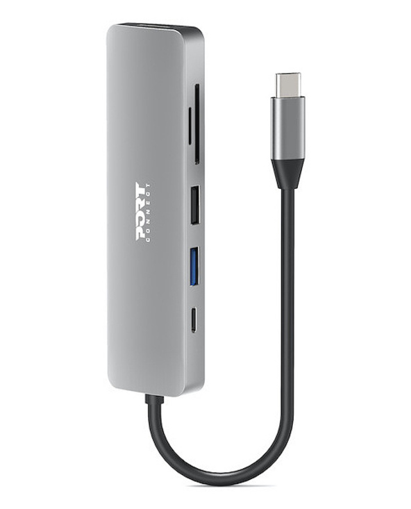 Port Designs 900162 hub & concentrateur USB Type-C Argent