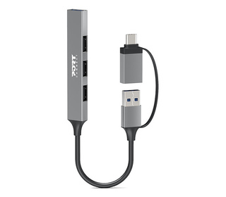 Port Designs 900160 hub & concentrateur USB Type-C 5000 Mbit/s Argent