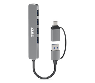 Port Designs 900161 hub & concentrateur USB 2.0 Type-A 5000 Mbit/s Argent