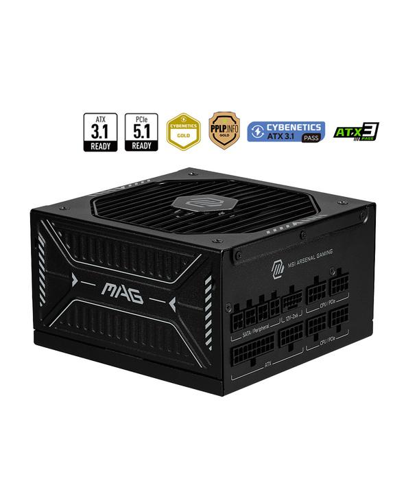 MSI MAG A850GLS PCIE5 unité d'alimentation d'énergie 850 W 24-pin ATX ATX Noir