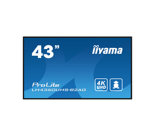 iiyama LH4360UHS-B2AG Écran d'affichage dynamique Carte A numérique 108 cm (42.5") LED Wifi 500 cd/m² 4K Ultra HD Noir Intégré d