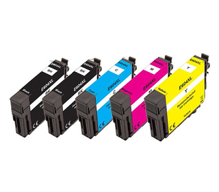 Peach PI200-983 cartouche d'encre 5 pièce(s) Compatible Rendement élevé (XL) Noir, Cyan, Magenta, Jaune