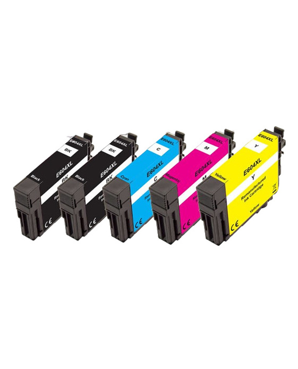 Peach PI200-983 cartouche d'encre 5 pièce(s) Compatible Rendement élevé (XL) Noir, Cyan, Magenta, Jaune