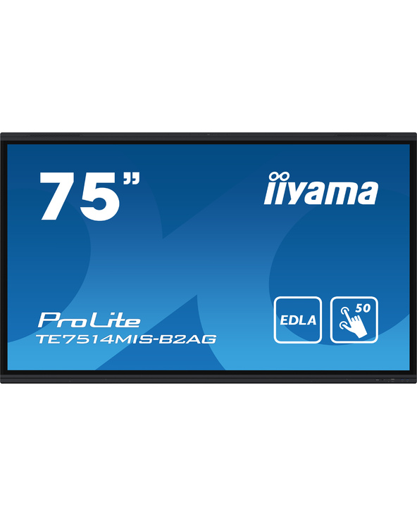 iiyama PROLITE TE7514MIS-B2AG Écran plat de signalisation numérique 190,5 cm (75") LCD Wifi 435 cd/m² 4K Ultra HD Noir Écran tac
