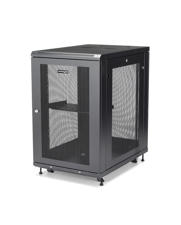 StarTech.com Armoire Rack Serveur 18U à 4 Montants, Armoire Verrouillable 19" pour Ordinateur/AV/Équipement IT, Rack Réseau pour