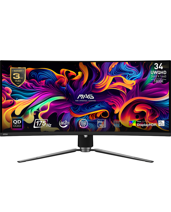 MSI MAG 341CQPDE QD-OLED 34" QD-OLED UltraWide Quad HD 0,03 ms Noir