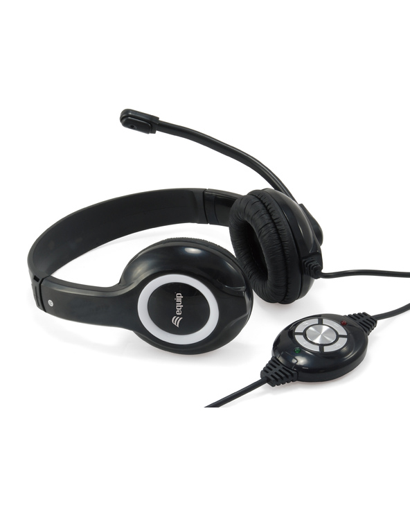 Equip 245301 écouteur/casque Avec fil Arceau Appels/Musique USB Type-A Noir