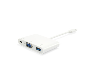 Equip Adaptateur USB-C vers VGA (HD15), USB-A, USB PD 60W