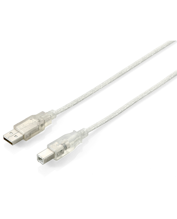 Equip 128653 Câble USB 2.0 Type A vers Type B, 1.0m , Argent transparent