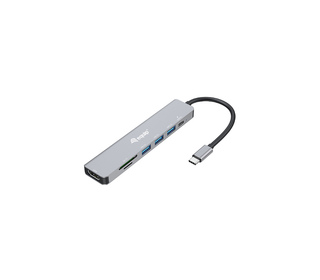 Equip 133494 Adaptateur multifonction USB-C 7 en 1, HDMI 4K/60Hz, USB 3.2 Gen1 x 3 , TF/MICRO SD, 100W USB PD