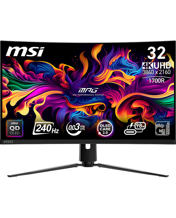 MSI MPG 321CURXDE QD-OLED 31.5" QD-OLED 4K Ultra HD 0,05 ms Noir