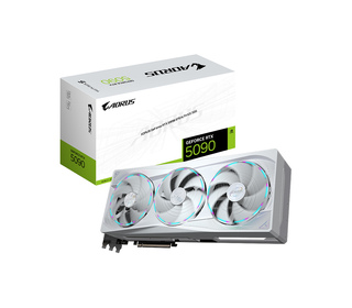 GIGABYTE AORUS GeForce RTX 5090 STEALTH ICE 32G Carte Graphique - 32GB GDDR7, 512bit, PCI-E 5.0, 2655MHz Fréquence du cœur, 3 x 