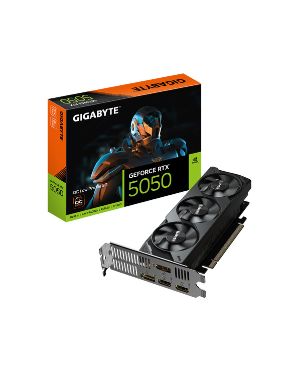 GIGABYTE GeForce RTX 5050 OC Low Profile 8G Carte Graphique - 8GB GDDR6, 128bit, PCI-E 5.0, 2587MHz Fréquence du cœur, 2 x DP, 2