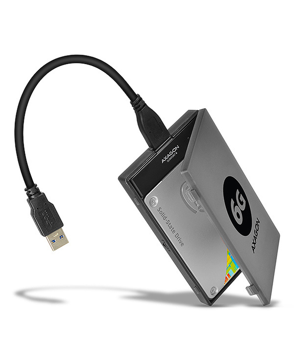 Axagon ADSA-1S6 Boîtier de disques de stockage Boîtier disque dur/SSD Noir 2.5"