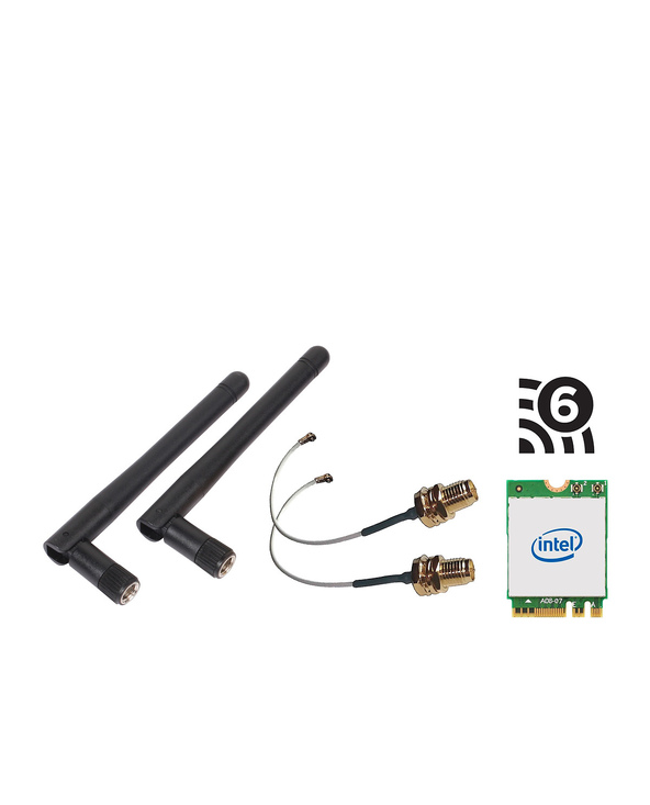 Shuttle WLN-M3 - Kit Wi-Fi pour PC Edge SPCEL, carte WLAN M.2 Intel (ax)/Bluetooth, avec câbles et antennes externes.