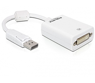 DeLOCK 61765 câble vidéo et adaptateur 0,125 m DisplayPort DVI-I Blanc