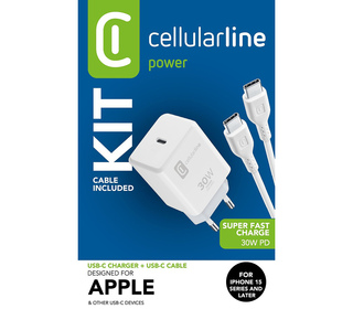 Cellularline USB-C CHARGER KIT USB-C 30W Kit chargeur USB-C 30W - iPhone 15 series