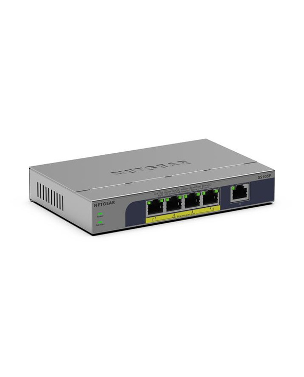 NETGEAR GS105P Non-géré Gigabit Ethernet (10/100/1000) Connexion Ethernet, supportant l'alimentation via ce port (PoE) Montage s