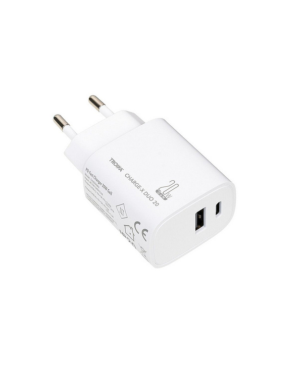 TROIKA CHA20/WH chargeur d'appareils mobiles Smartphone, Tablette Blanc Secteur Charge rapide Intérieure