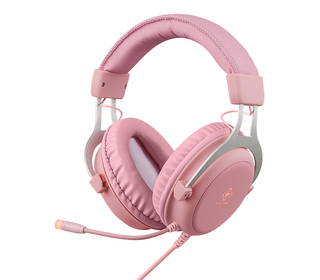 Deltaco Gaming GAM-030-P écouteur/casque Avec fil Arceau USB Type-A Rose