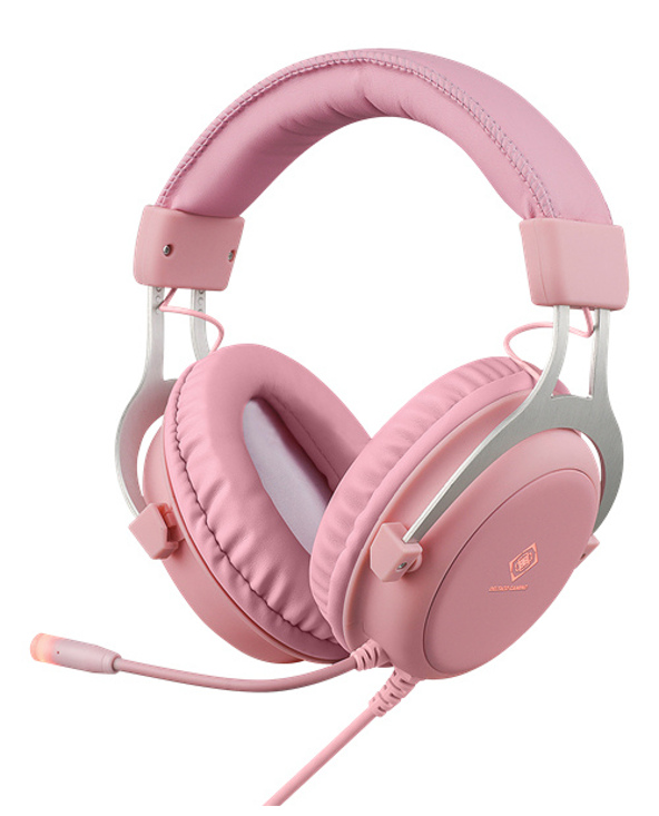 Deltaco Gaming GAM-030-P écouteur/casque Avec fil Arceau USB Type-A Rose