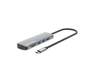 Manhattan 190459 station d'accueil Avec fil USB 3.2 Gen 1 (3.1 Gen 1) Type-C Gris