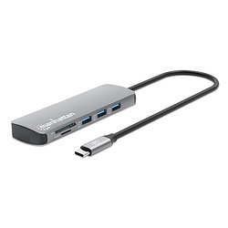 Manhattan 190459 station d'accueil Avec fil USB 3.2 Gen 1 (3.1 Gen 1) Type-C Gris