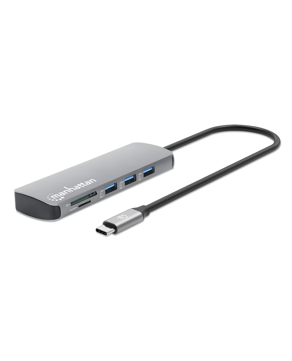 Manhattan 190459 station d'accueil Avec fil USB 3.2 Gen 1 (3.1 Gen 1) Type-C Gris