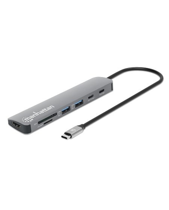 Manhattan 190442 station d'accueil Avec fil USB 3.2 Gen 1 (3.1 Gen 1) Type-C Gris