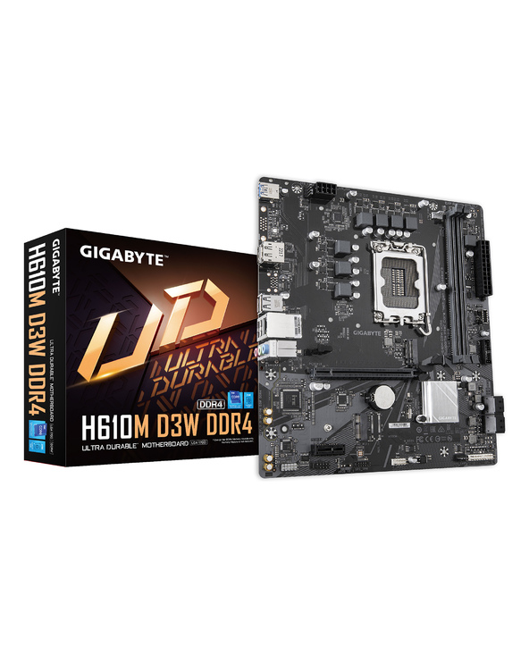 GIGABYTE H610M D3W DDR4 Carte mère - Compatible avec les processeurs Intel Core de 14e génération, VRM 5+1+1 phases, jusqu'à 320