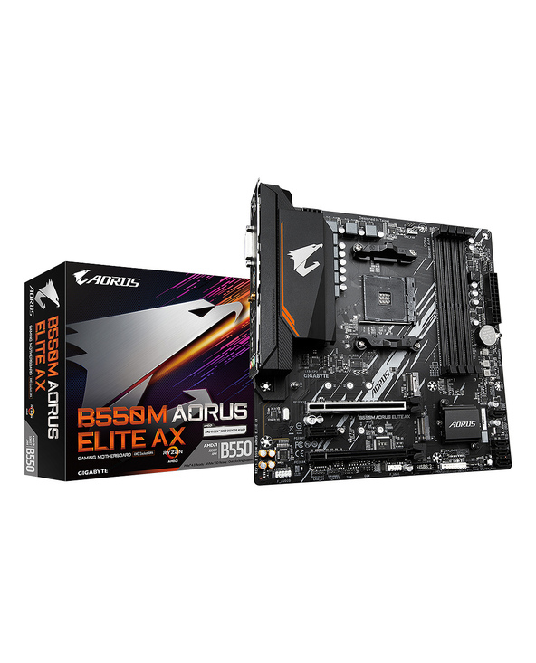 GIGABYTE B550M AORUS ELITE AX Carte mère - Processeurs AMD Ryzen 5000, VRM 5+3 phases, jusqu'à 4733 MHz DDR4, 1xPCIe 4.0 + 1xPCI